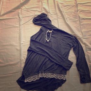 Charcoal Hoodie with thumb holes